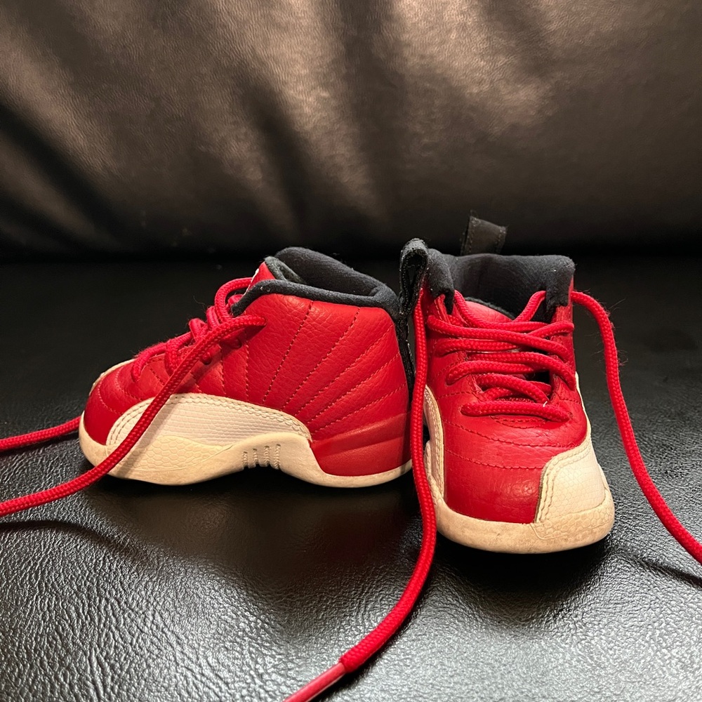 Jordan 12 Retro Toddler White/Red Sneakers Size 4C